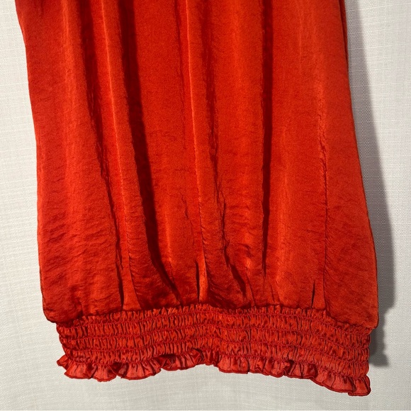 AB Studio Burnt Orange High Neck Sleeveless Blouse Size Medium - Picture 3 of 10